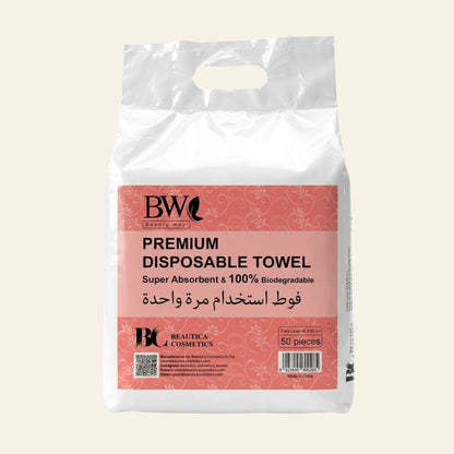 BEAUTY WAY PREMIUM TOWEL INDIVIDUALLY PACKED - 50 PCS (40X80CM)