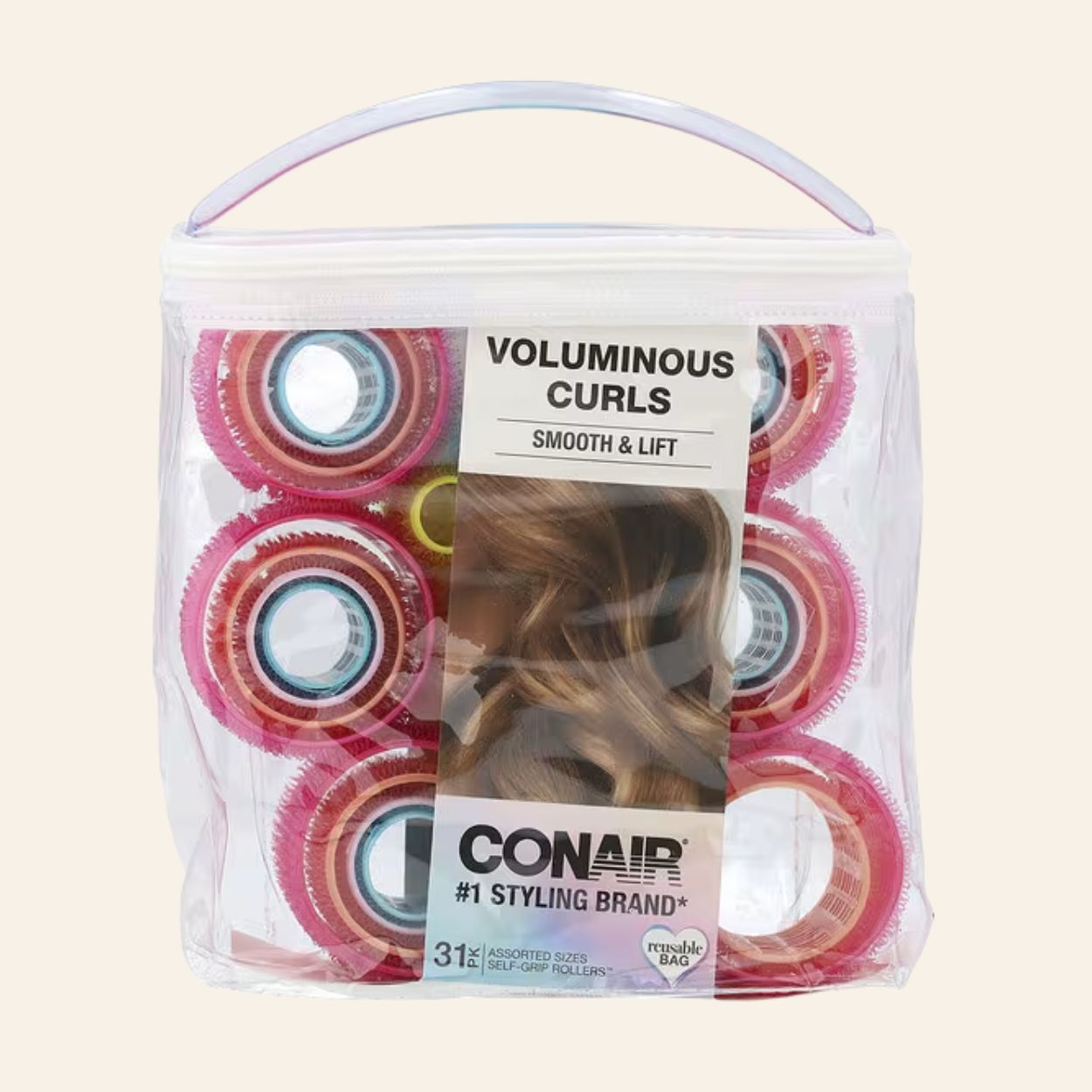 Conair, Self Grip Rollers, Voluminous Curls, 31 Pieces