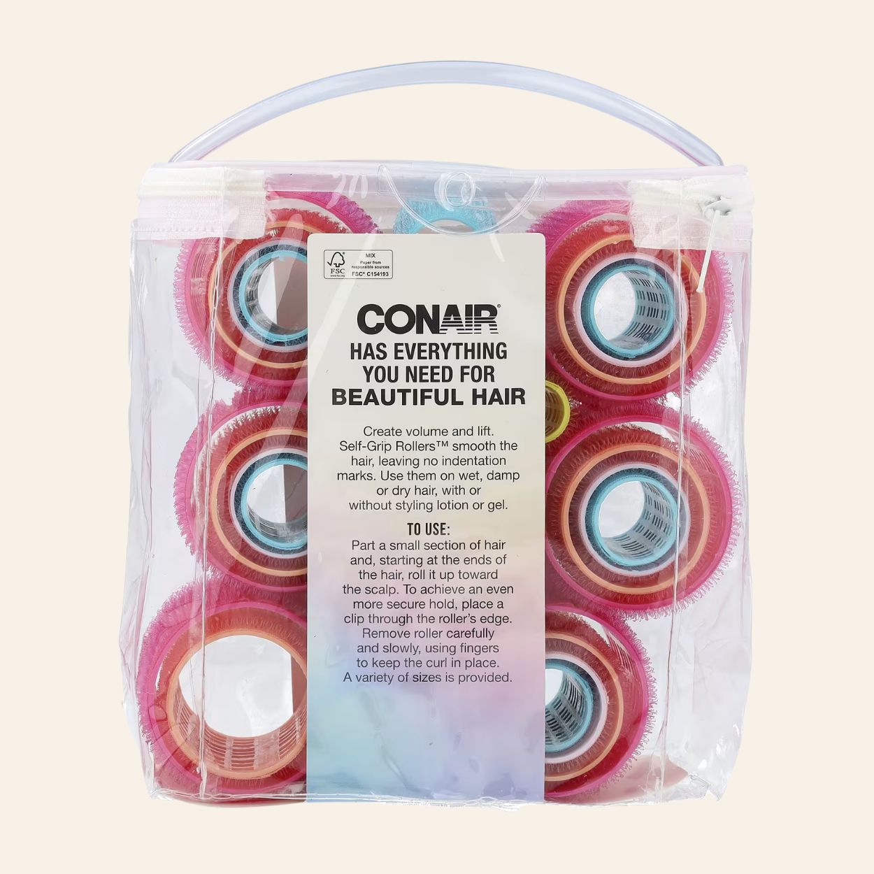 Conair, Self Grip Rollers, Voluminous Curls, 31 Pieces