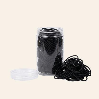 Black Elastic Hair Ties (Bulk Pack) – 1.4 Inch