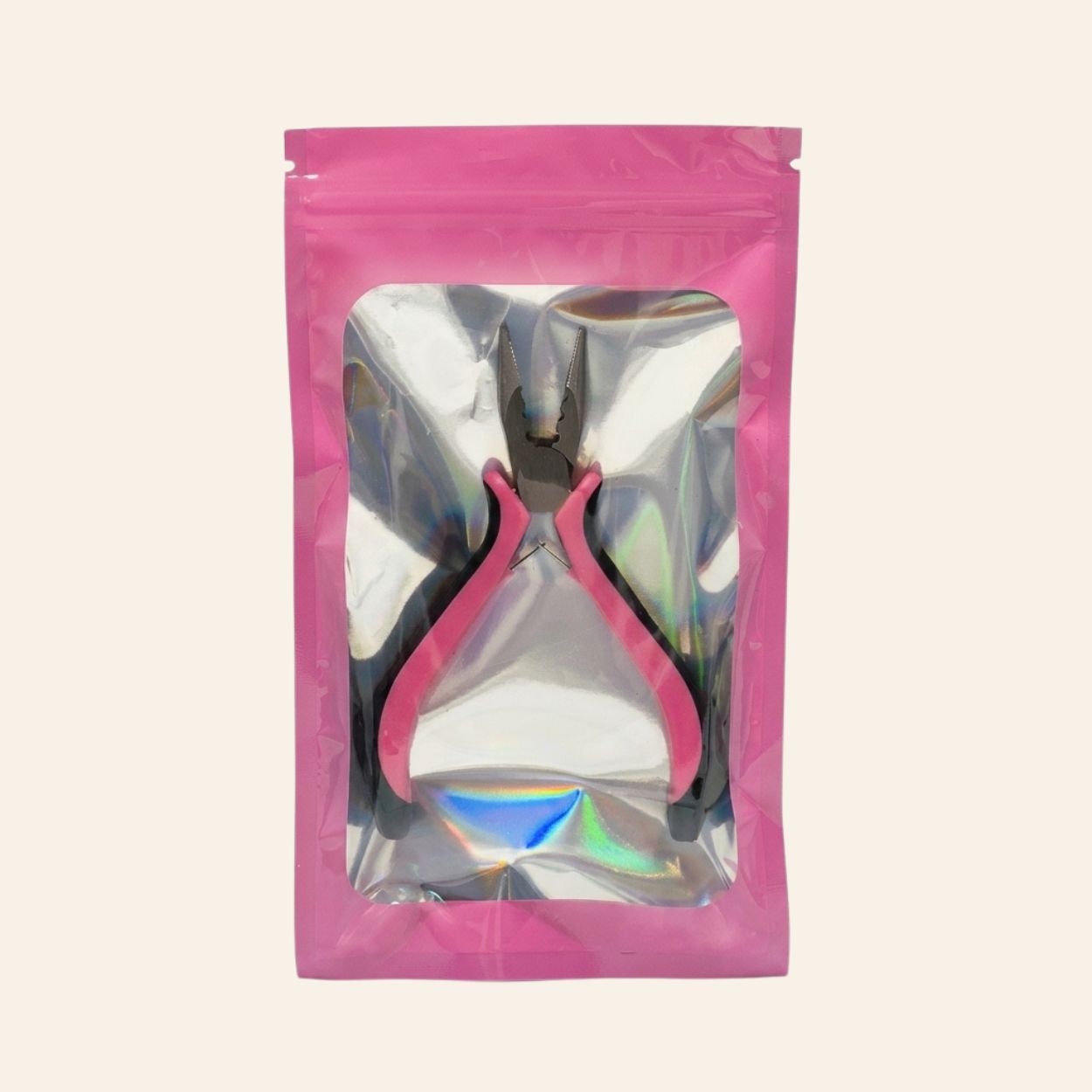 Hair Extension Plier, 3-Hole Pink Hair Extension Tools Mini Plier for Micro Link Nano Ring Extension
