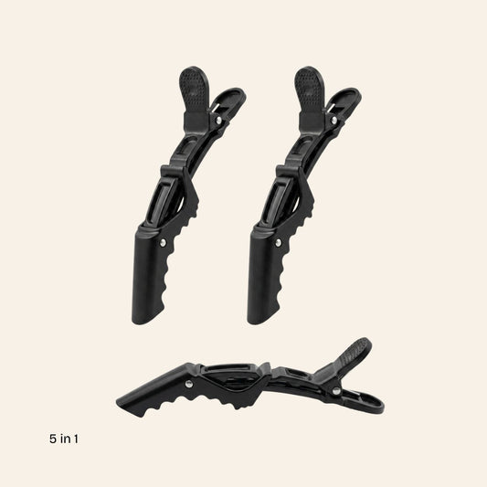 Black Alligator Hair Clips (5 Pack) – 4.5 Inch Sectioning Clips