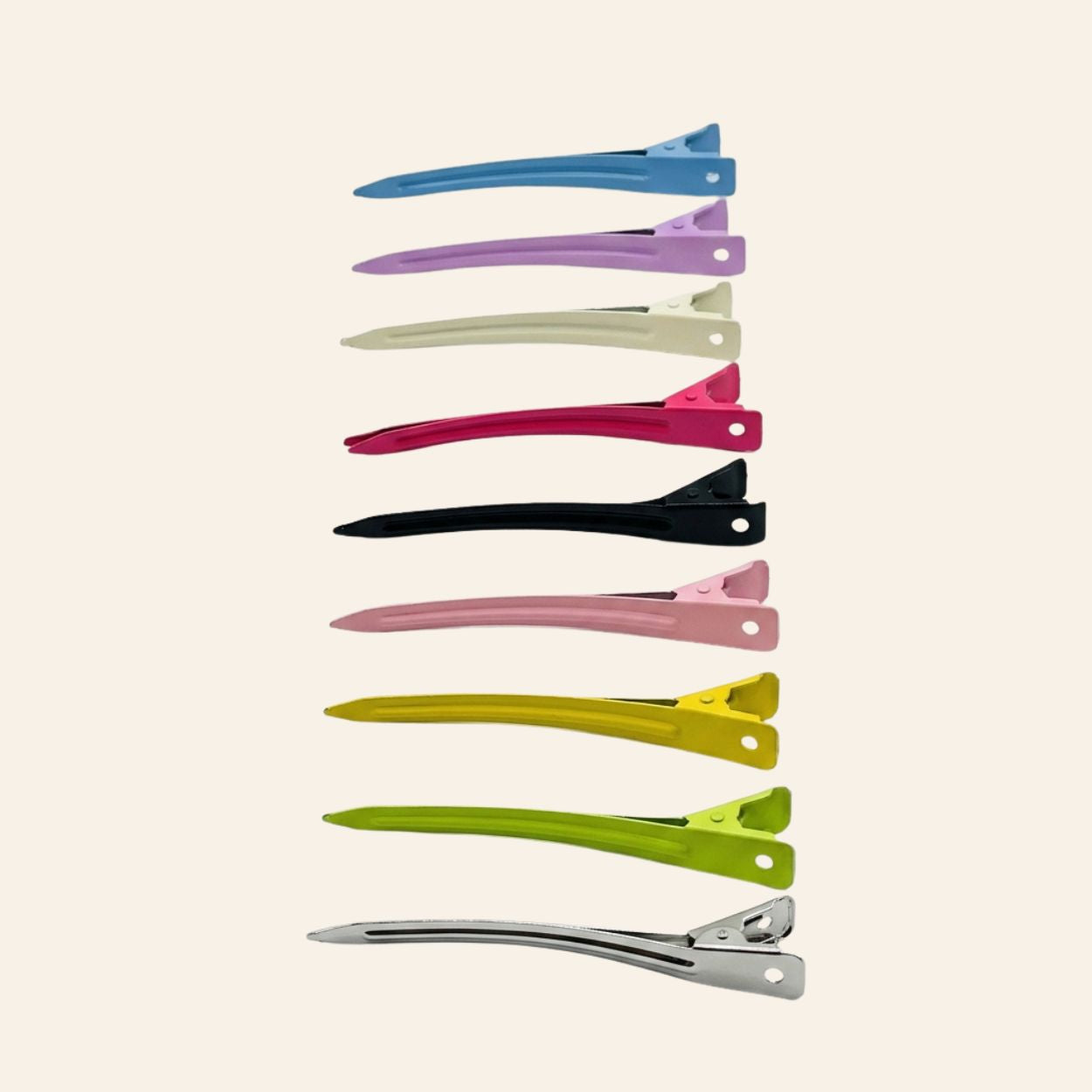 Colorful Duckbill Hair Clips (21 Pack) – 3.4 Inch Metal Sectioning Styling Clips