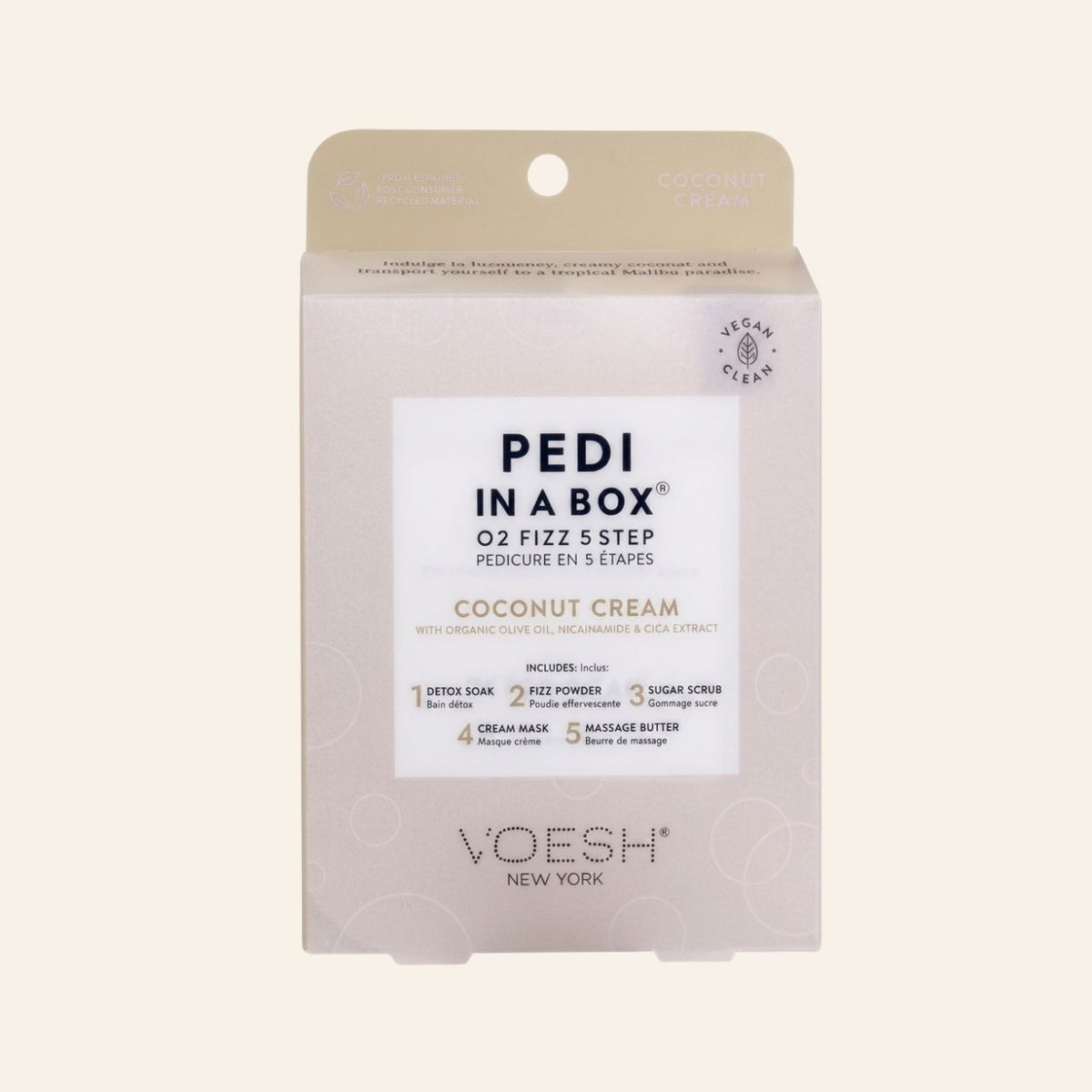 Voesh Pedi In a Box O2 Fizz 5 Step - Coconut Cream
